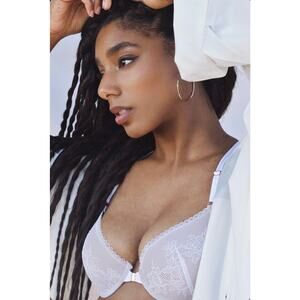 Skarlett Blue Straight Laced Plunge Bra Front Close 32 A 328184 Coquette Bridal